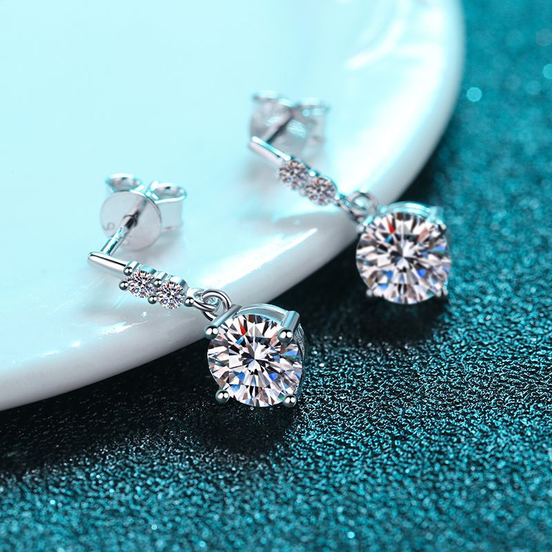 Drop Moissanite Earrings 1.0ct