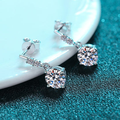 Drop Moissanite Earrings 1.0ct