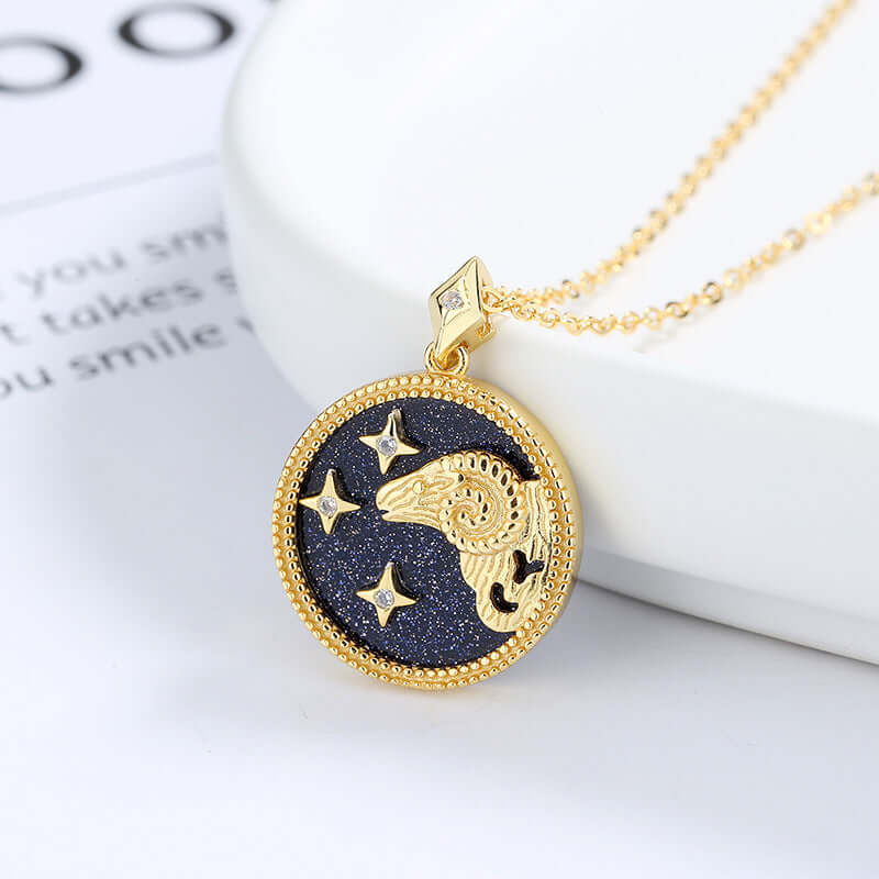 Blue Sand Lucky Aries Necklace