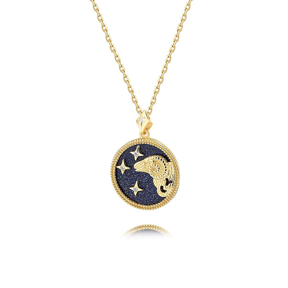 Blue Sand Lucky Aries Necklace