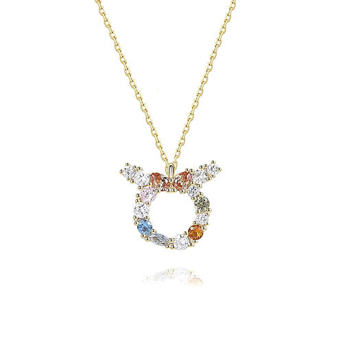 Rainbow Sapphire Taurus Necklace