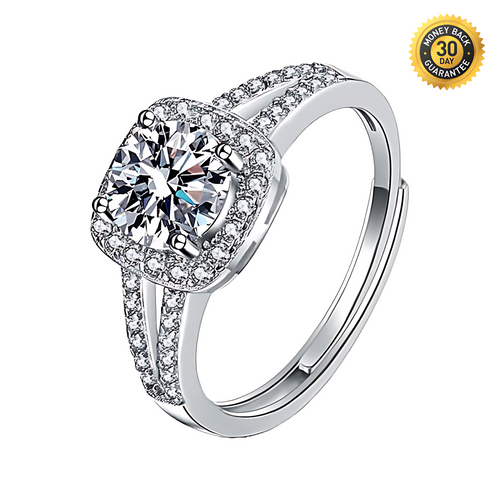 Classic Double Square Moissanite Ring 1.0ct