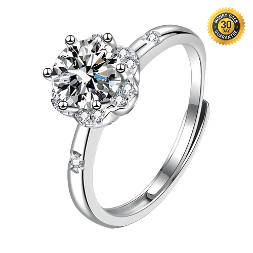 Classic Flower Circle Moissanite Ring 1.0ct