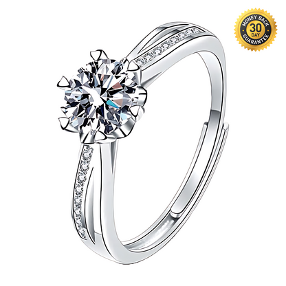 Bilateral Snowflake Moissanite Ring 1.0ct