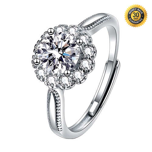 Ribbon Sunflower Moissanite Ring 1.0ct