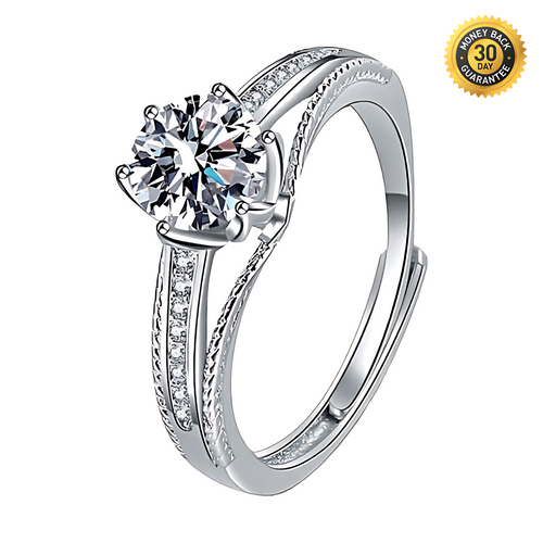 Crown 1.0ct Moissanite Ring