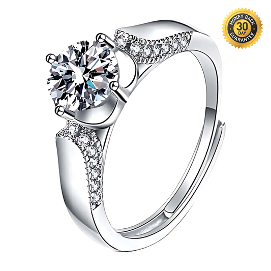 Doublet Flower Moissanite Ring