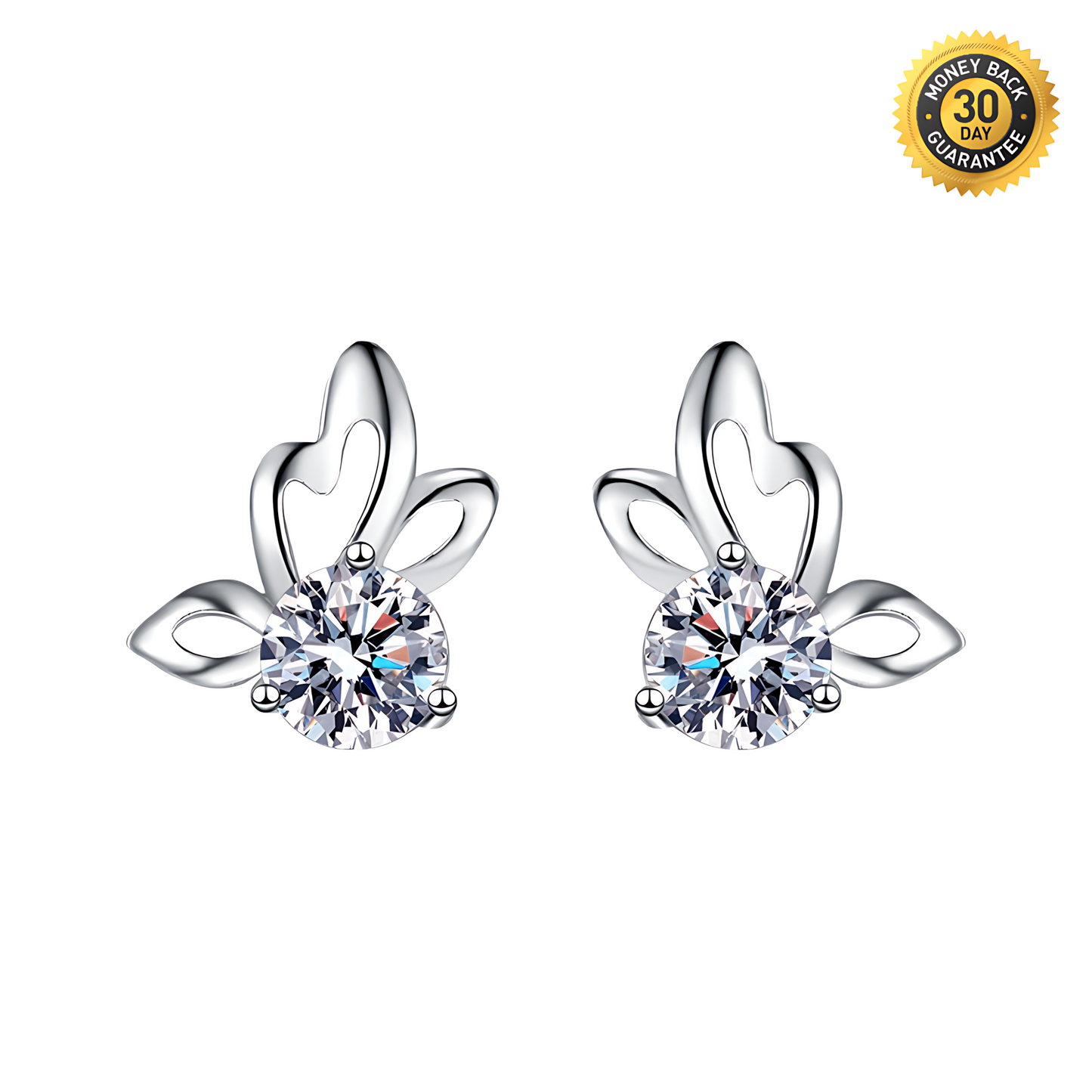 Butterfly Wings Moissanite Stud Earrings