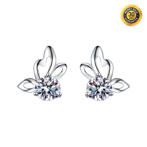 Butterfly Wings Moissanite Stud Earrings