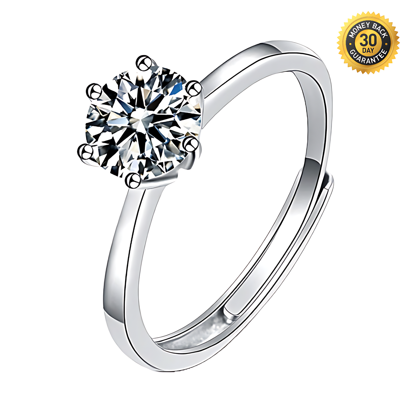 Simple 1.0ct Moissan Diamond Ring