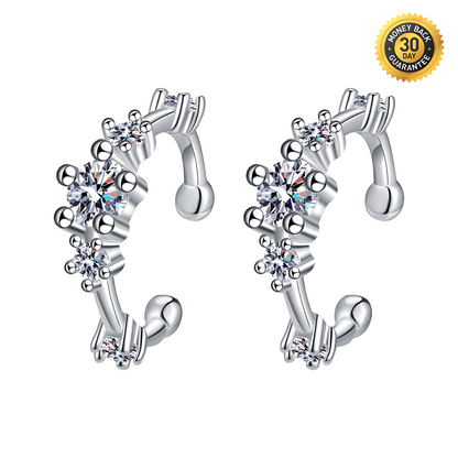 Flower Moissanite Ear Clips 0.64ct