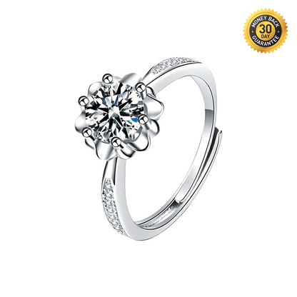 Plum Flower Moissanite Ring 1.0ct