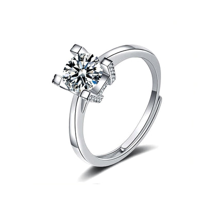 Letter H Square Moissanite Ring 1.0ct