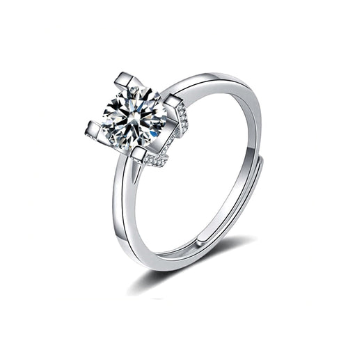 Letter H Square Moissanite Ring 1.0ct