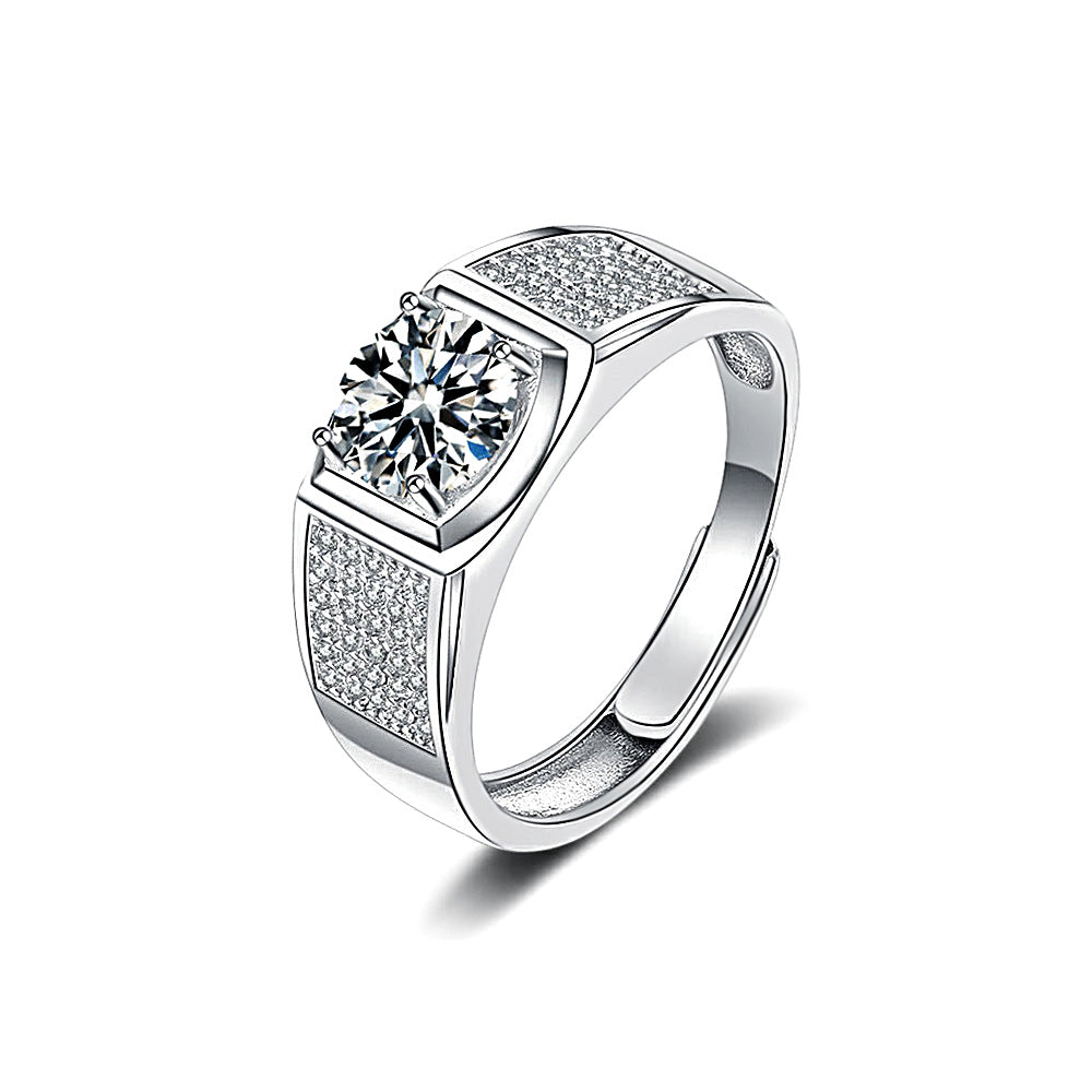 Men's Full Star Moissanite Ring 1.0ct