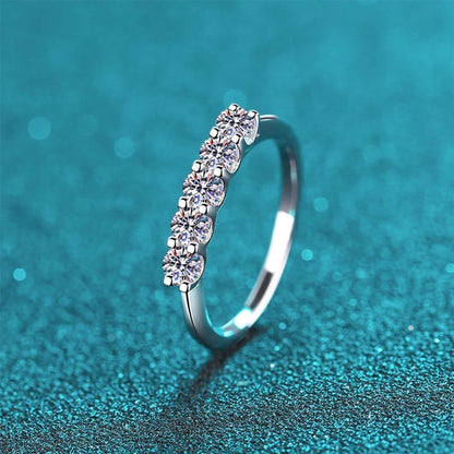 Moissanite Row Band Ring