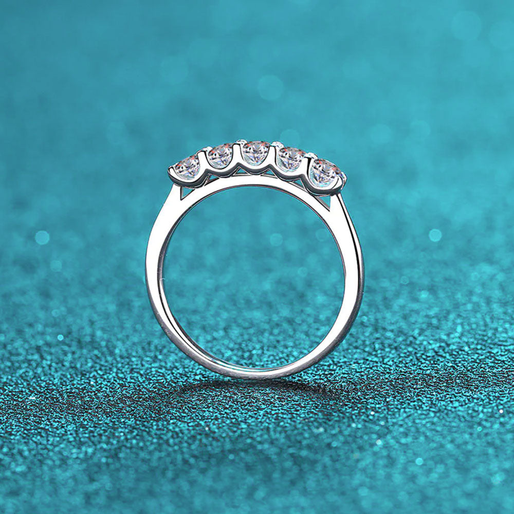 Moissanite Row Band Ring