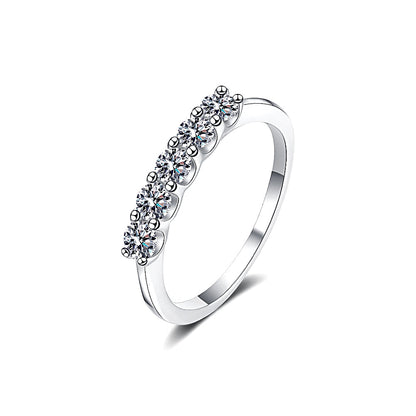 Moissanite Row Band Ring