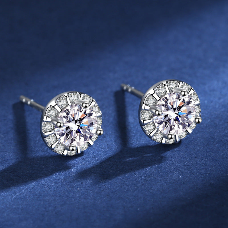 Round Moissanite Stud Earrings 0.5ct