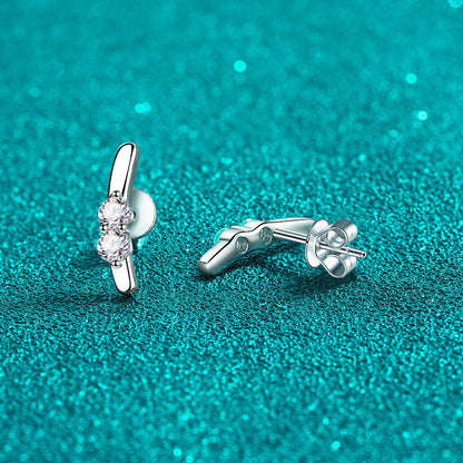 Rabbit Ear Moissanite Earrings 0.4ct