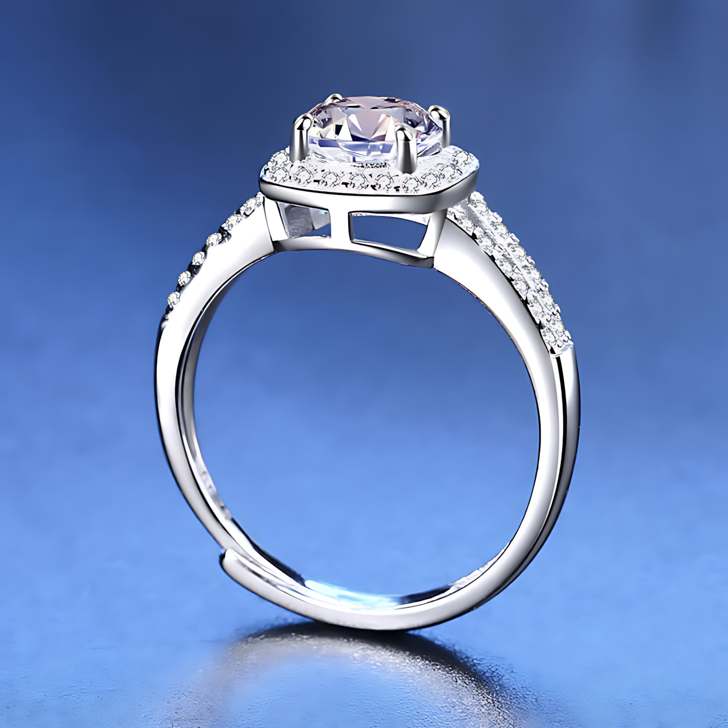 Classic Double Square Moissanite Ring 1.0ct