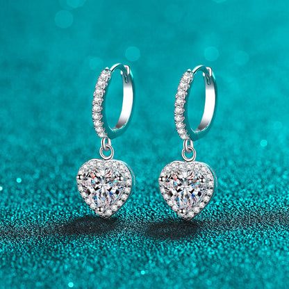 Heart Shaped Wrap Moissanite Earrings 2.0ct