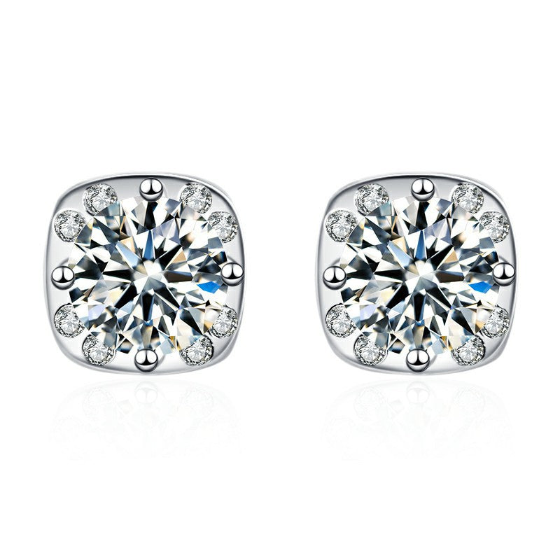 0.5ct Square Moissanite Stud Earrings