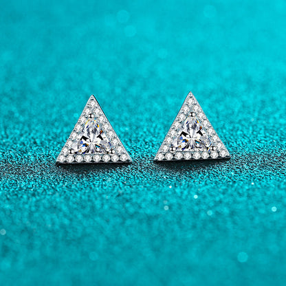 Triangle Moissanite Stud Earrings 1.0ct