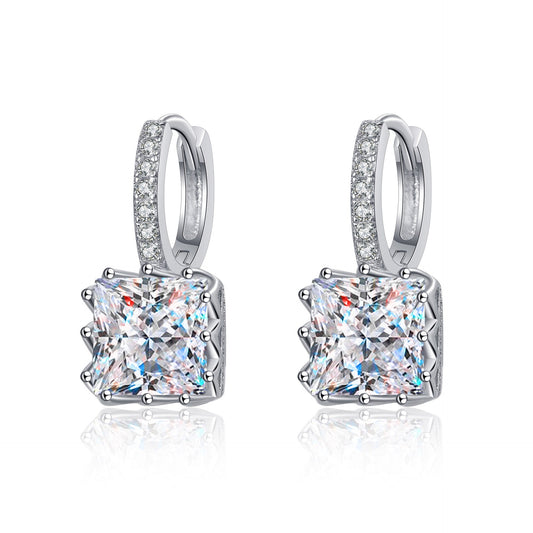 Square Diamond Moissanite Earrings 1.0ct