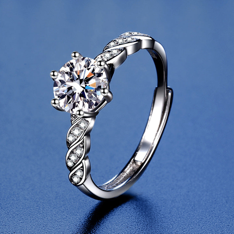 Mori Aqua Moissanite Ring 1.0ct