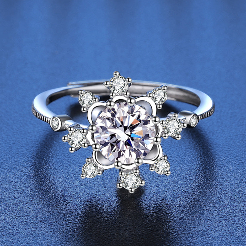 Snowflake Eight Claw Moissanite 1.0ct Ring