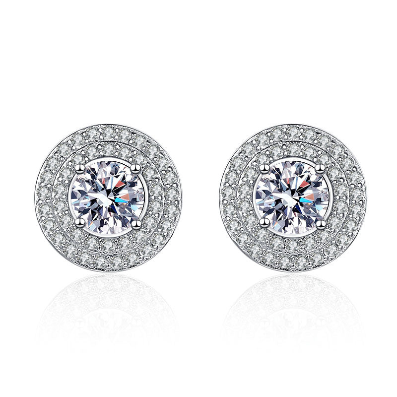 Round Wrap Full Diamond Moissanite Earrings