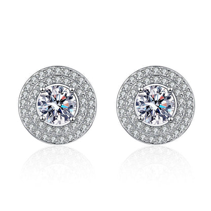 Round Wrap Full Diamond Moissanite Earrings