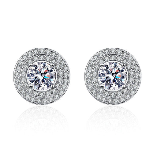 Round Wrap Full Diamond Moissanite Earrings