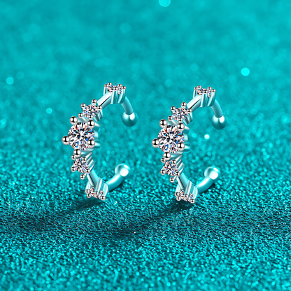 Flower Moissanite Ear Clips 0.64ct