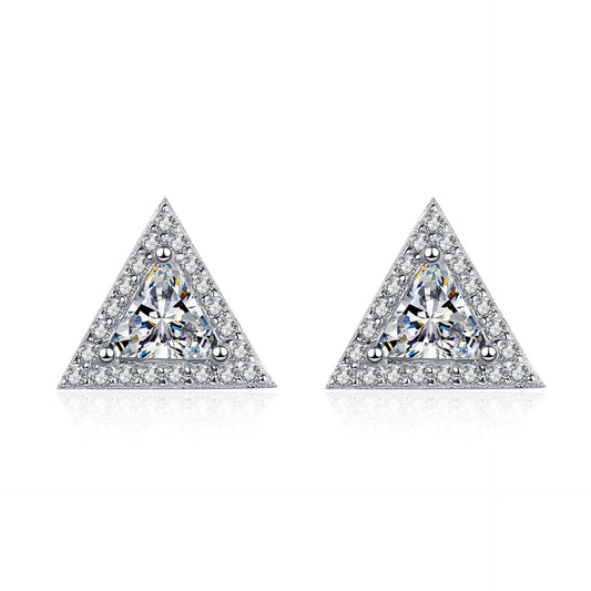 Triangle Moissanite Stud Earrings 1.0ct