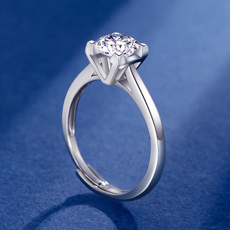 Simple V-shaped Moissanite Ring 1.0ct