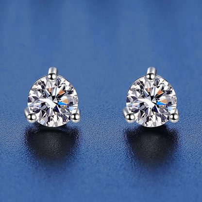 Three Claw Moissanite Earrings 0.5ct