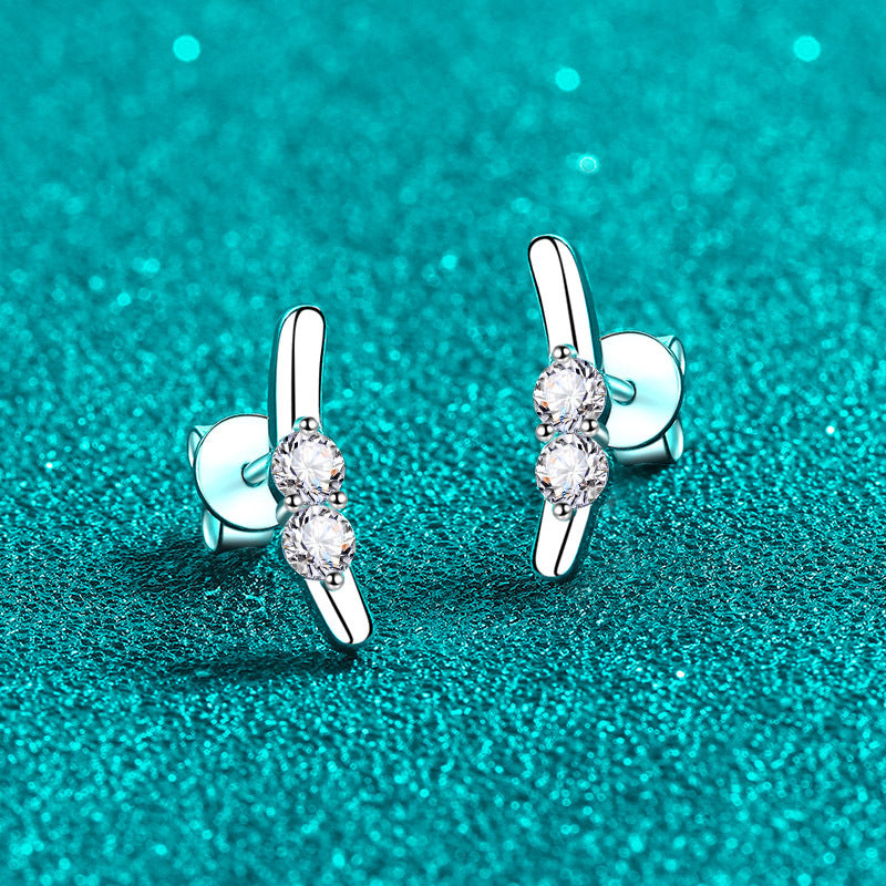 Rabbit Ear Moissanite Earrings 0.4ct