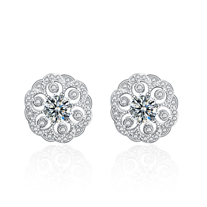 Flower Moissanite Stud Earrings 0.5ct