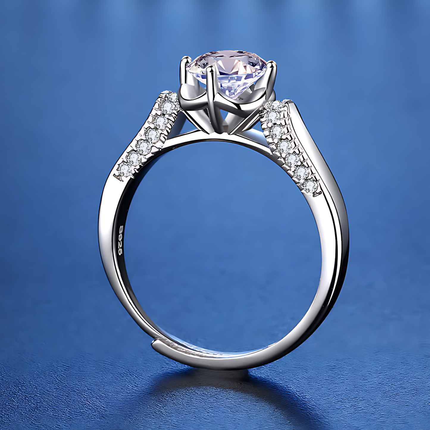 Doublet Flower Moissanite Ring