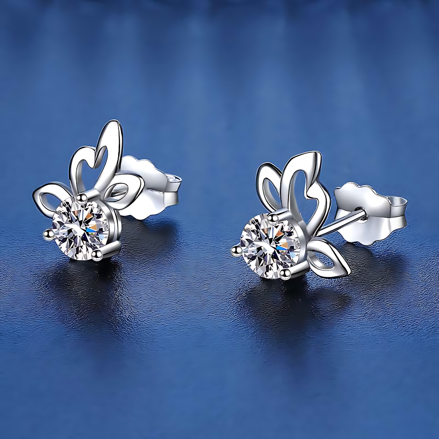 Butterfly Wings Moissanite Stud Earrings