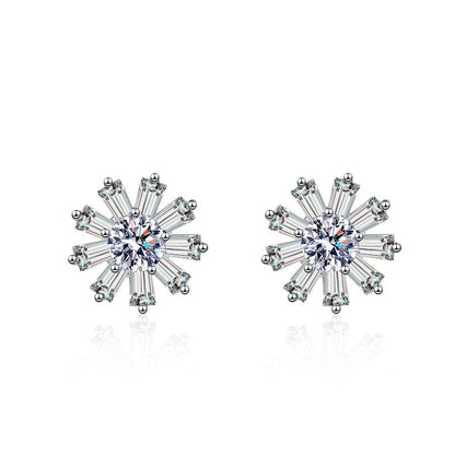 Sunflower Moissanite Stud Earrings 20.5ct