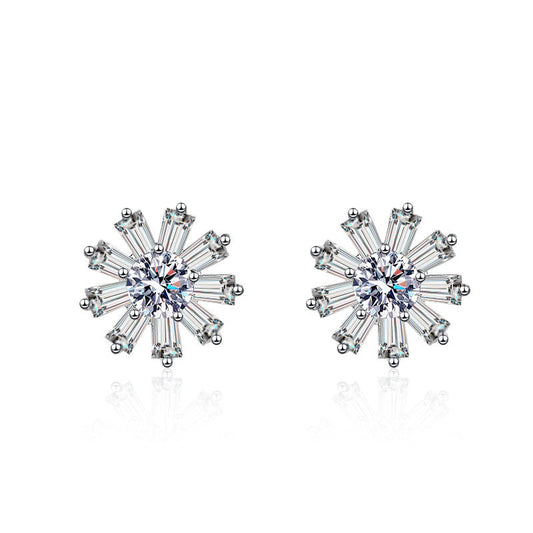 Sunflower Moissanite Stud Earrings 20.5ct