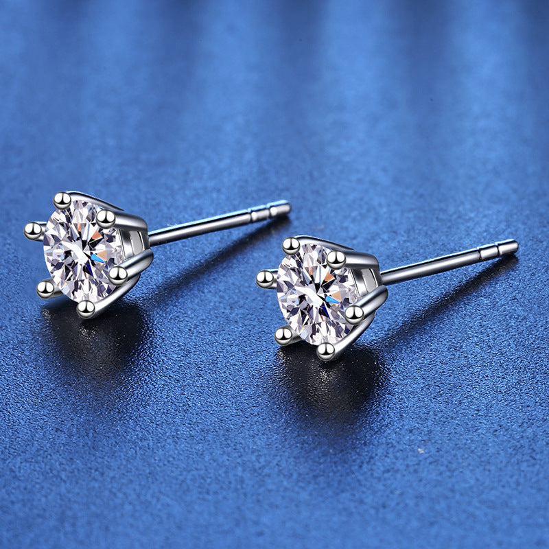 Six Claw Moissanite Earrings 0.5ct