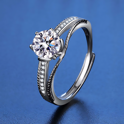 Crown 1.0ct Moissanite Ring