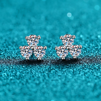 Clover Petal Moissanite Earrings 0.6ct