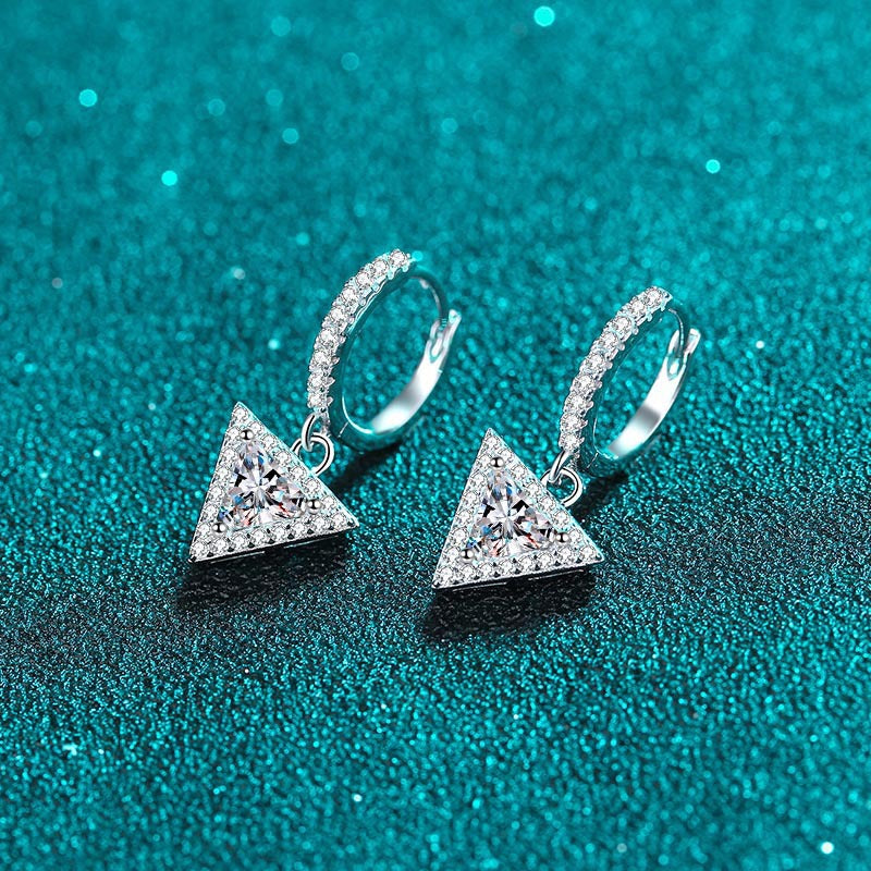 Triangle Moissanite Earrings 1.0ct