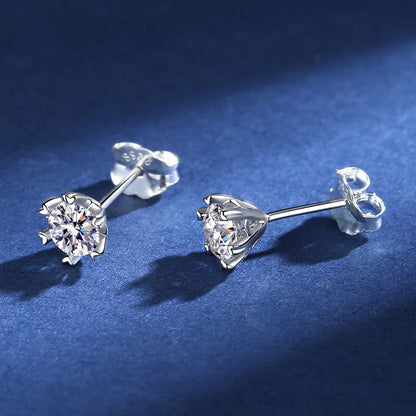 Love Snowflake Moissanite Stud Earrings 0.5ct