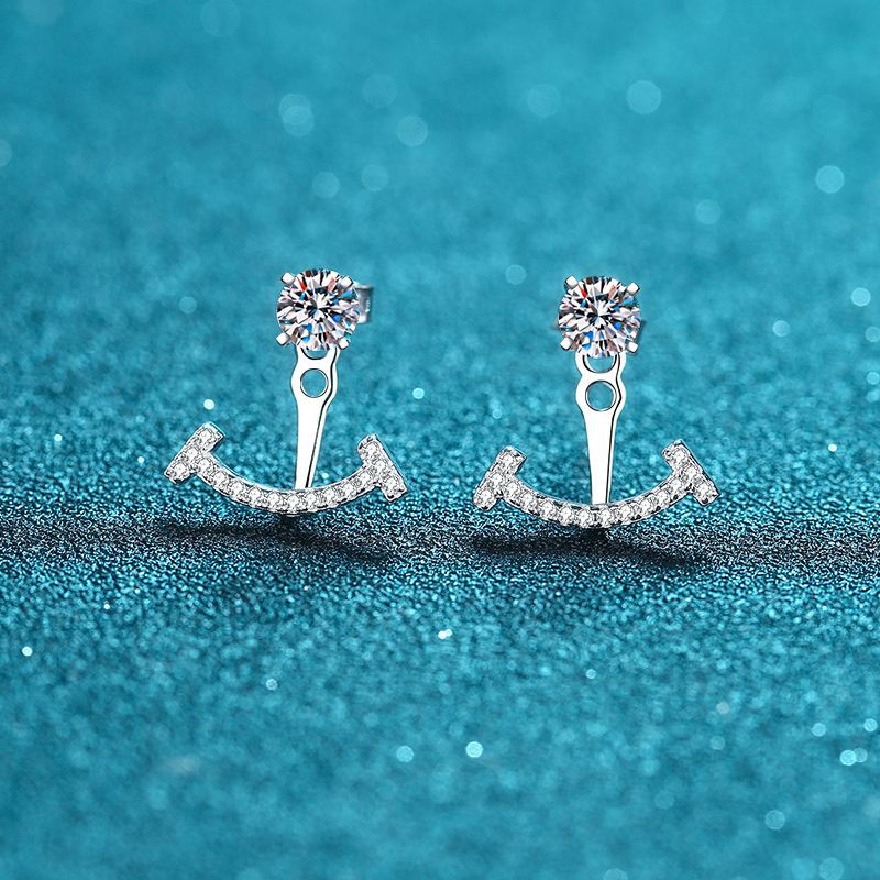 Smile Shaped Moissanite Earrings 0.2ct